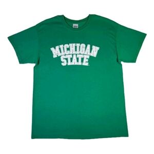 VINTAGE Michigan State Spartans Shirt Large Green Y2K Retro NCAA Collegiate Tee